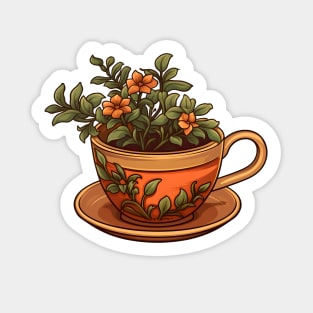 Plant in Red Teacup Sticker